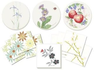   STONEWARE Coasters HAPPY DAYS ~ MANDARIN FLOWER ~ CHERRY BLOSSOM