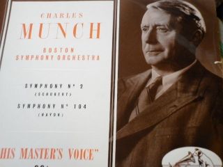 CHARLES MUNCH Boston Symphony No2 / 104 Haydn Schubert Vinyl LP HMV 