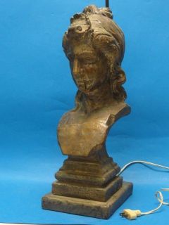 ANTIQUE CHAPMAN MFG CO TABLE LAMP NEOCLASSICAL BUST OF GRECIAN LADY