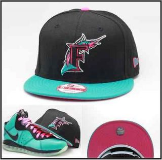 New Era Florida Marlins Custom Snapback Hat Designed For Lebron 8 