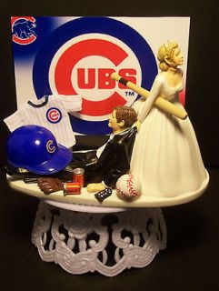CHICAGO CUBS BASEBALL Bride and Groom WEDDING CAKE TOPPER SPORTS FUNNY