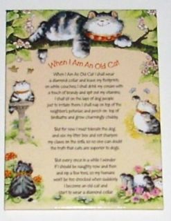 Leanin Tree Magnet Old Cat Poem Cats Margaret Sherry USA Kittens in 