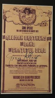 1973 Allman Brothers Summer Jam Watkins Glen Poster Gregg Allman