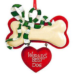 Pug Boston Terrier Shih Tzu Pit Bull Boxer Dog Bone Heart Dog Ornament