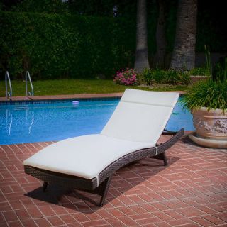 Outdoor Patio Furniture Pool Adjustable Wicker Chaise Lounge Chair 