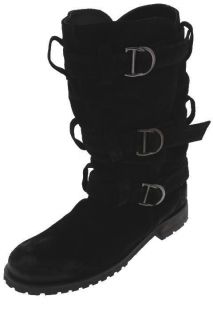 Urban Outfitters NEW Ecote Black Distressed Suede Casual Buckle Boots 