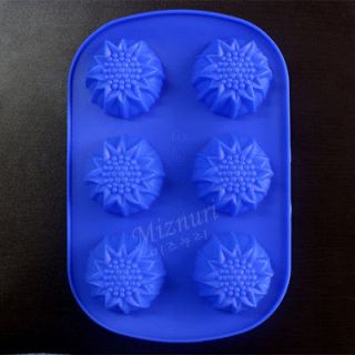 mizsoap] silicone soap mold / Mutiple holes sun flowers / making 