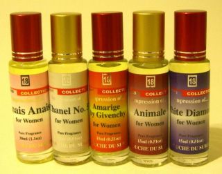 Womens Pure Perfume Oil Roll On 1/2 oz (15 ml) Choose Your Favorite 