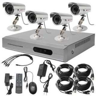 4CH Channel DVR kit Home Security System 4 Waterproof Night vision 