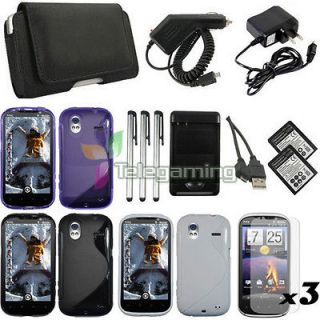   GEL CASE COVER+BATTERY+​HOME WALL CAR CHARGER for HTC AMAZE 4G TG