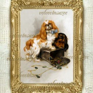 Dogs Dollhouse Picture Cavalier King Charles Spaniel