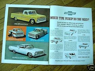 1964 Chevrolet Ad Fleetside Stepside El Camino Trucks