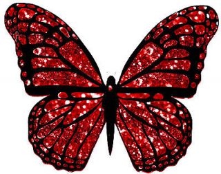 CHRISTMAS RED TINSEL BUTTERFLIES CAKE Toppers Edible DECORATIONS 