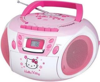 New Hello kitty boombox Portable Stereo AM/FM/CD/Casse​tte player 
