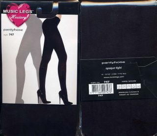 Black or White or Gray Grey Size Reg or Plus XL Queen Opaque Pantyhose 
