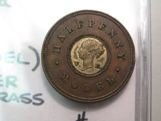 1844 ND Half Penny. Great Britain. High grade. Victoria.