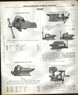   AD Parkers Oval Slide Vise Farmers Anvil Combination Diamond Cheney