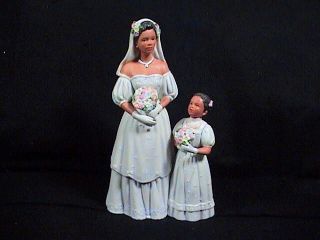 HOME INTERIORS GIFT BRIDE AND FLOWER GIRL FIGURINE,HOMCO