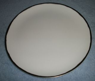 Calvin Klein Metallic Basso Platinum 11 Dinner Plates (4) $180 ~ NEW 