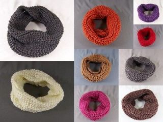 Big chunky knit cowl neck circle infinity endless loop 12 wide tube 