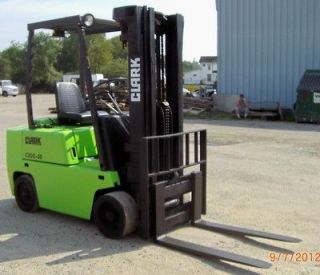 Clark Model C500 50, 5000# 5,000# Cushion Tired Forklift, 3 Stage w 