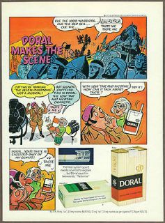 Doral Cigarettes 1971 magazine print ad, cartoon comic art