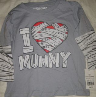 HEART MUMMY Love Mommy Halloween Gray T Shirt Top Toddler Boys 4T