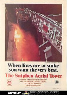 1973 Sutphen Aerial Tower Fire Truck Ad Boston MA