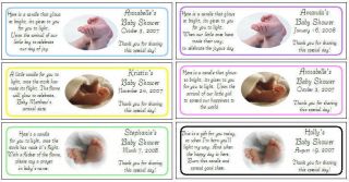 14 BABY SHOWER Feet Toes Votive Candle labels Favors