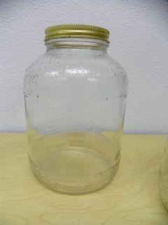 Vintage Clear Duraglas Sculpted Glass Canning or Pickle Jar F1976 