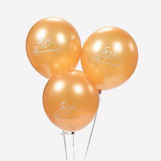 Gold 50Th Wedding Anniversary Balloons / LOT OF 12 BALLOONS / WEDDING 