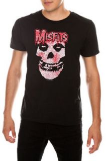 Mens MISFITS Logo Bloody Crimson Ghost Skull Black Red T Shirt L PUNK 