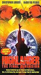Highlander 3 The Final Dimension VHS, 1995