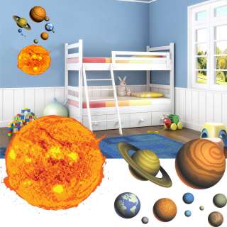Full Colour Solar System Wall Stickers   Stars Sun and Planets 
