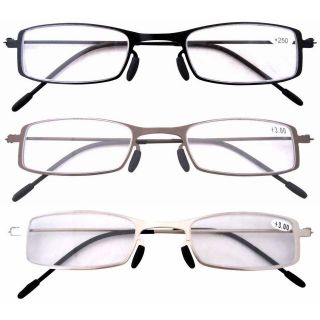 R12005 Unique Lightweight Stainelss Steel Frame 3 Pairs of Reading 
