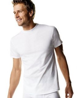 Hanes Mens White TAGLESS® Crewneck T Shirt 5 Pack   style 2135P5