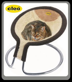 Cleo Deluxe Cat Napper Cat bed   Fawn slub   Washable cover/Metal 