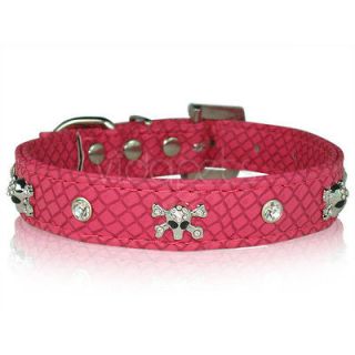pink leather dog collar large in Leather Collars
