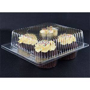 Hinged Lid Cupcake Container Lo Dome Douglas Stephen PlastiCase BL550 6 Comp 