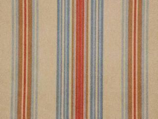   Orange Blue Stripe Durable Microfiber Suede Drape Upholstery Fabric