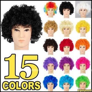 Afro Funny Party Clown Costume 70s Disco Wigs 15 Colours