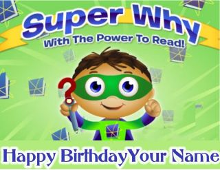 Super Why   1   Edible Photo Cake Topper Personalized   $3shipping