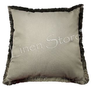 SET OF TWO 18x18 LARGE THROW PILLOW W/ FRINGE, DECOR ACCENT, SAGE 