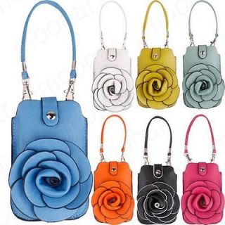 Women Rose Floral Iphone 4 Mobile Small Shoulder Bags Key Handbag 