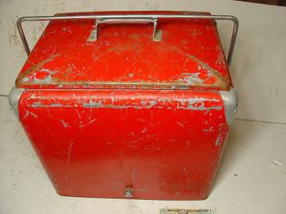 Vintage Coca Cola Metal Cooler Antique Soda Pop Ice Chest Box 