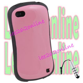 Pink   Anti Shock Urethane Bumper Case for iPhone 4 / 4S New+Stylus 