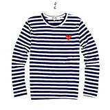 CDG (Play) Comme des Garcons *Red Heart* Navy & White Stripes Long 