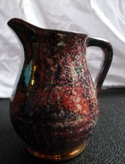 Small GOVANCROFT Glasgow Jug PINK & PURPLE Pearlised 11.5cm Tall