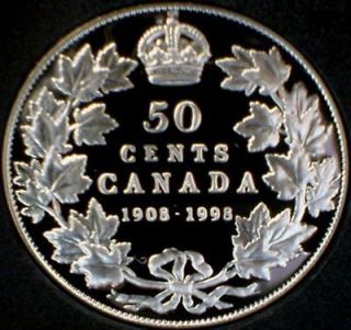 Angus Coin Shop” 1908 1998 CANADIAN SILVER HALF DOLLAR MINT ULTRA 