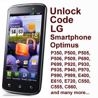 LG Unlock Code Orange Optimus Black, Optimus L3, Optimus L7, Prada 3 
